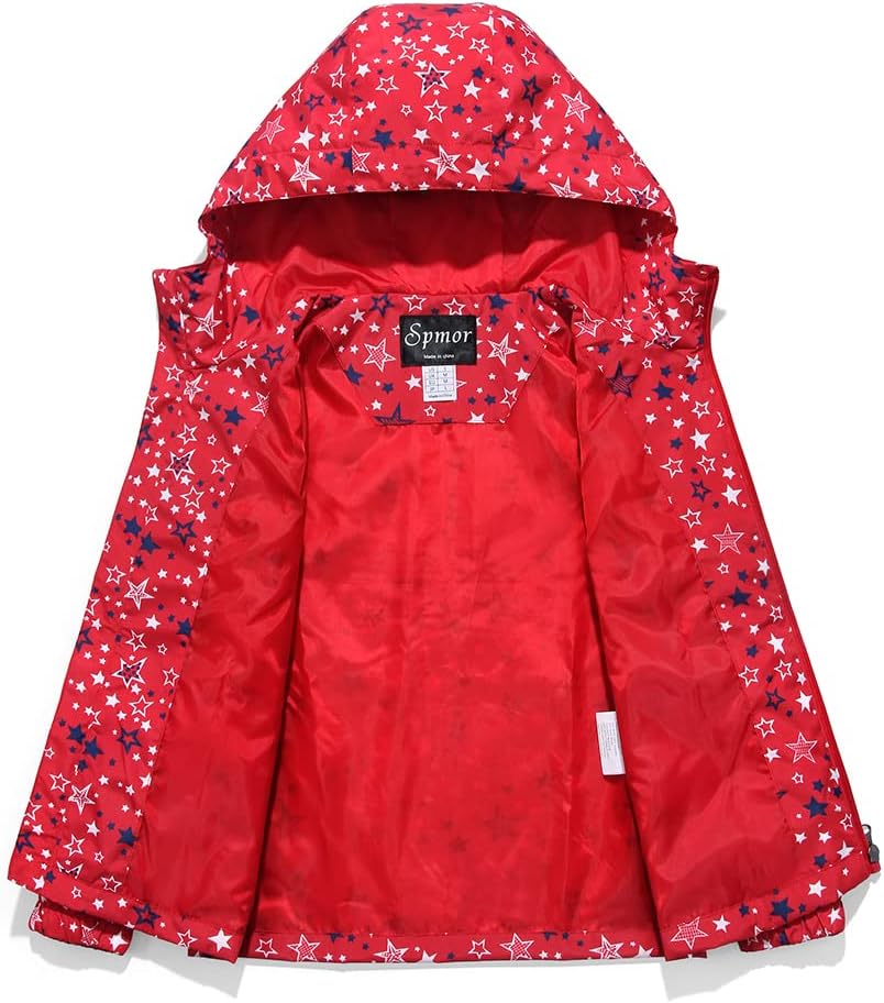 Spmor Boys Girls Lightweight Waterproof Rain Jackets