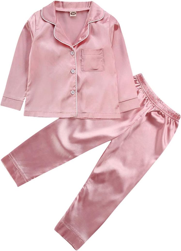 TiendaDeLage Toddler Girls Satin Silk Pajama Set