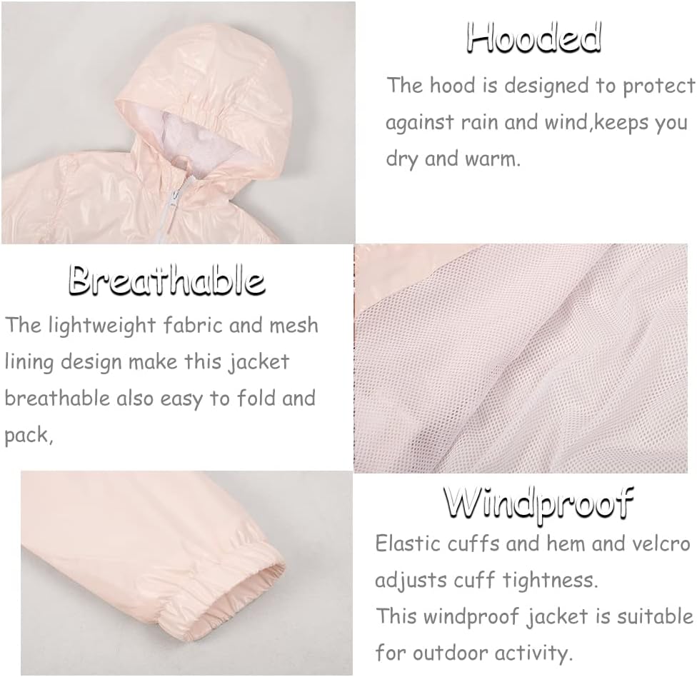 SNOW DIBS Girls Waterproof Rain Jacket