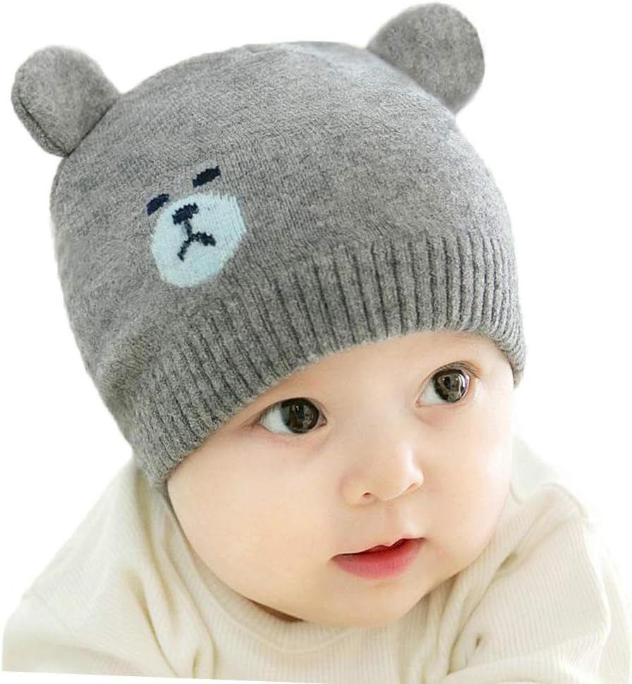 XKT Cute Bear Knitted Hat for Babies