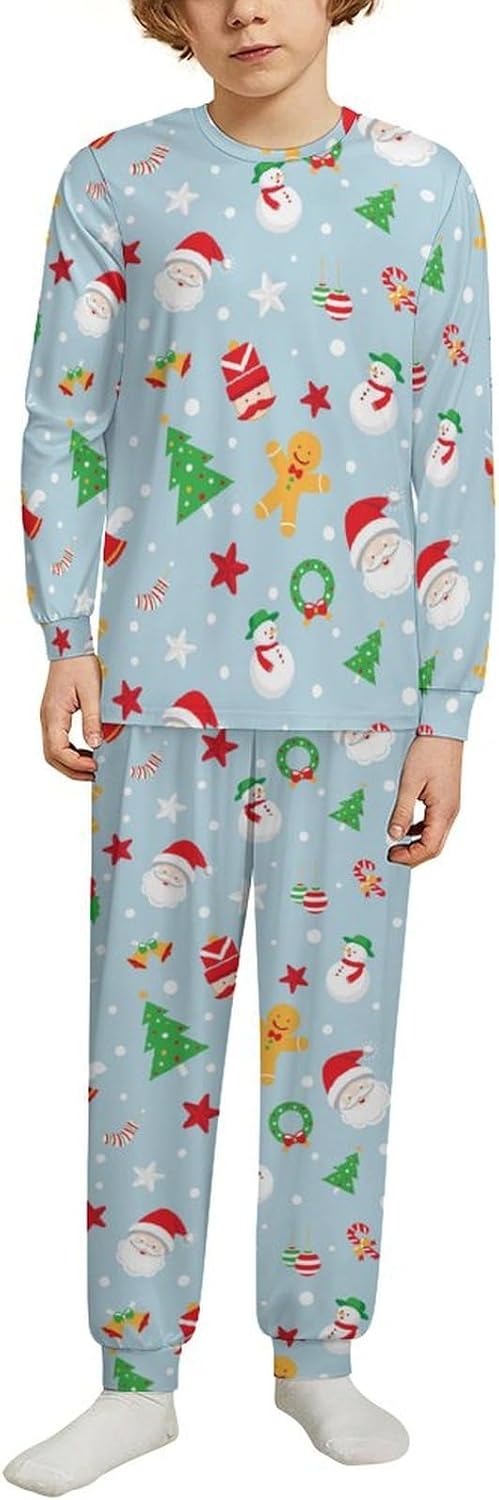 MEIKKO Kids Thermal Underwear Set Christmas Nutcracker Pajamas for Boys and Girls