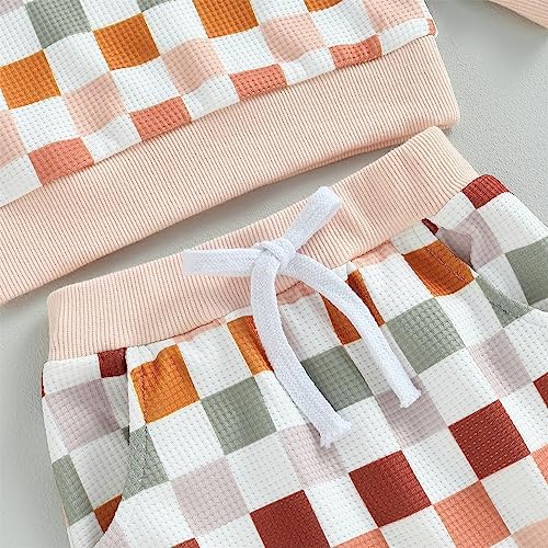 Checkered Toddler Fall Winter Outfit Set