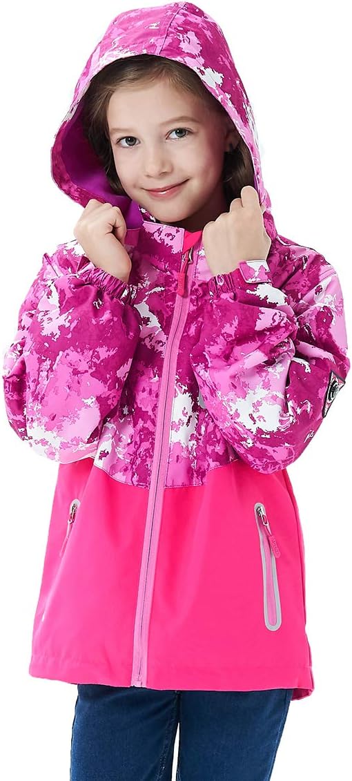 MGEOY Boys Girls Lightweight Waterproof Rain Jacket for Kids Windproof Durable