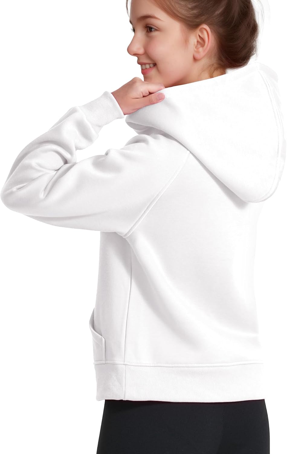 Girls Fashionable Half Zip Fleece Hoodie