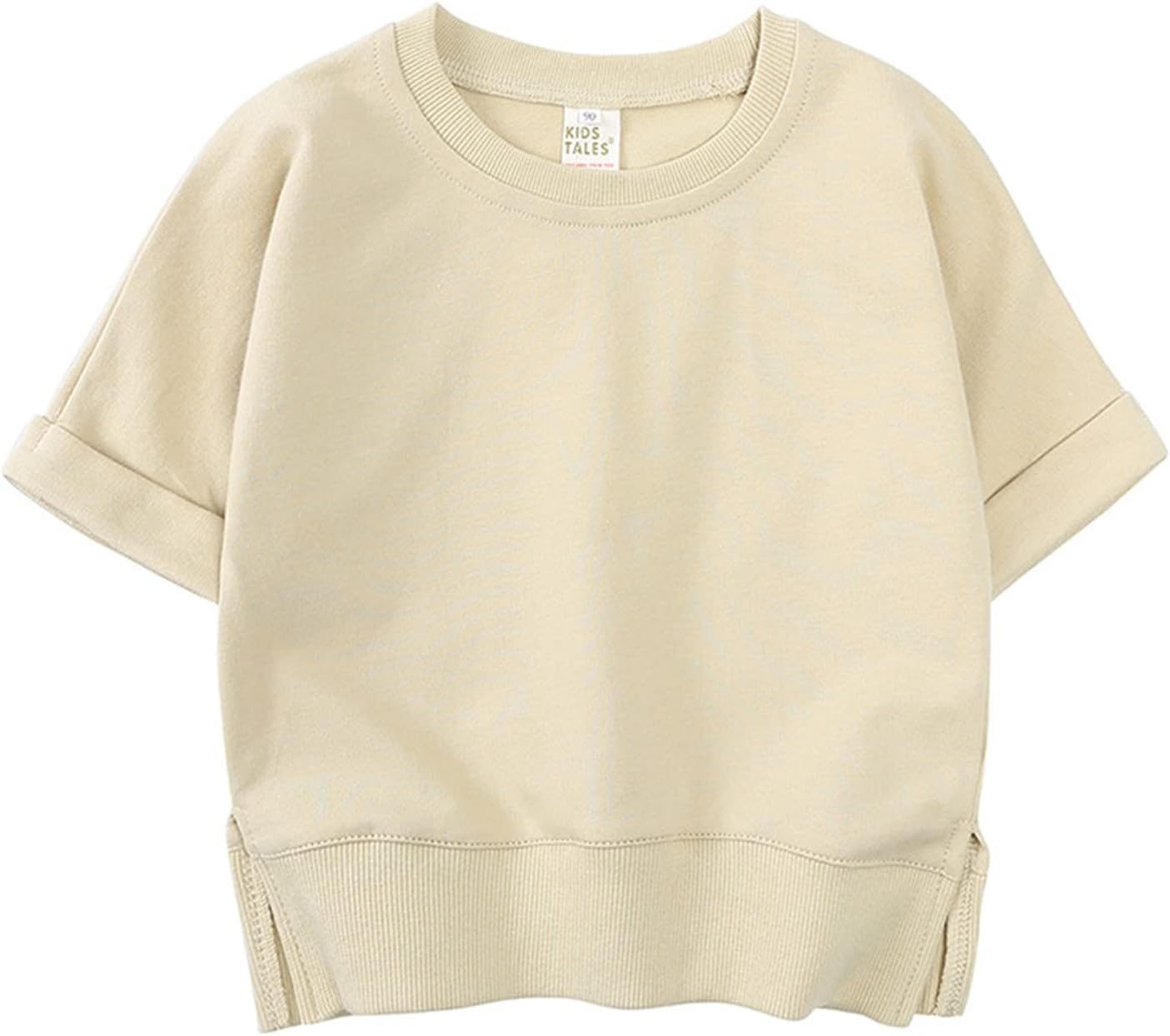 Toddler Girls Solid Cotton Pullover T-Shirt Set