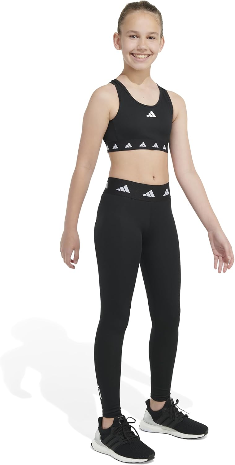 Adidas Techfit Leggings for Girls Moisture-Wicking Comfortable Detached Waistband