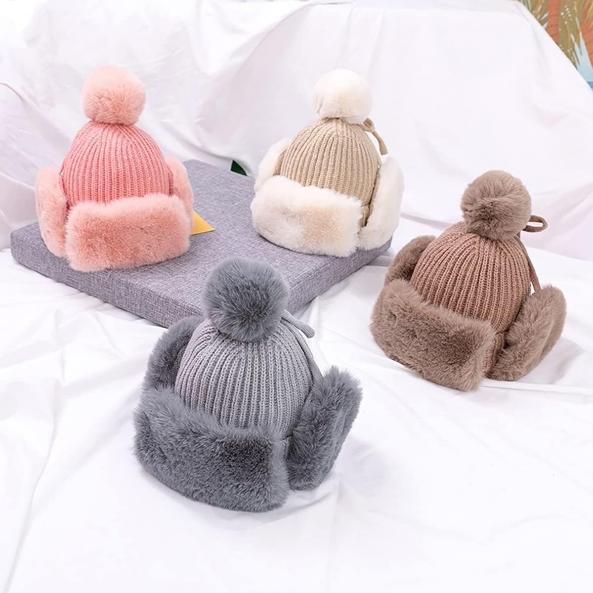 Unisex Baby Winter Warm Beanie Hat with Earflaps for Kids