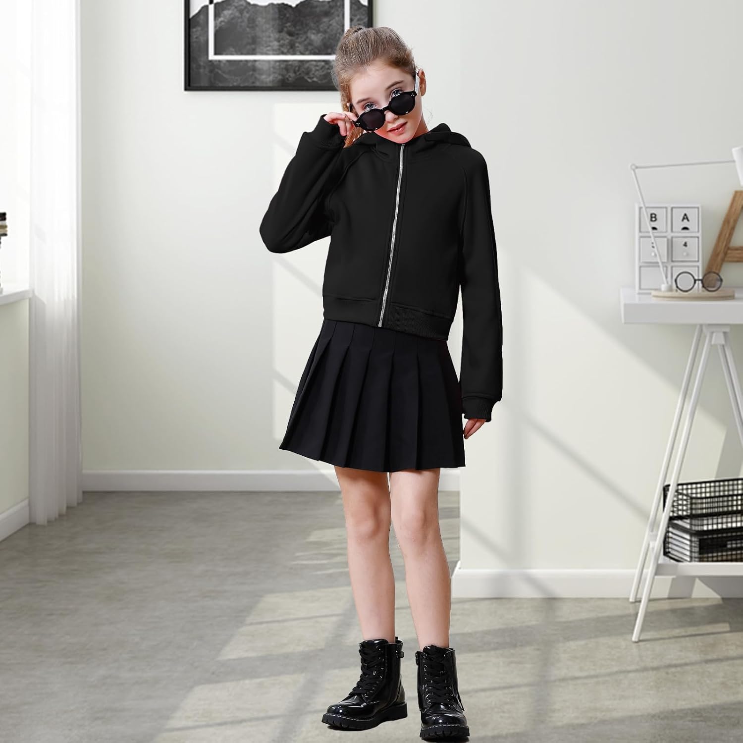 Neutocd Girls Soft and Trendy Long Sleeve Crop Hoodie for Fall Winter