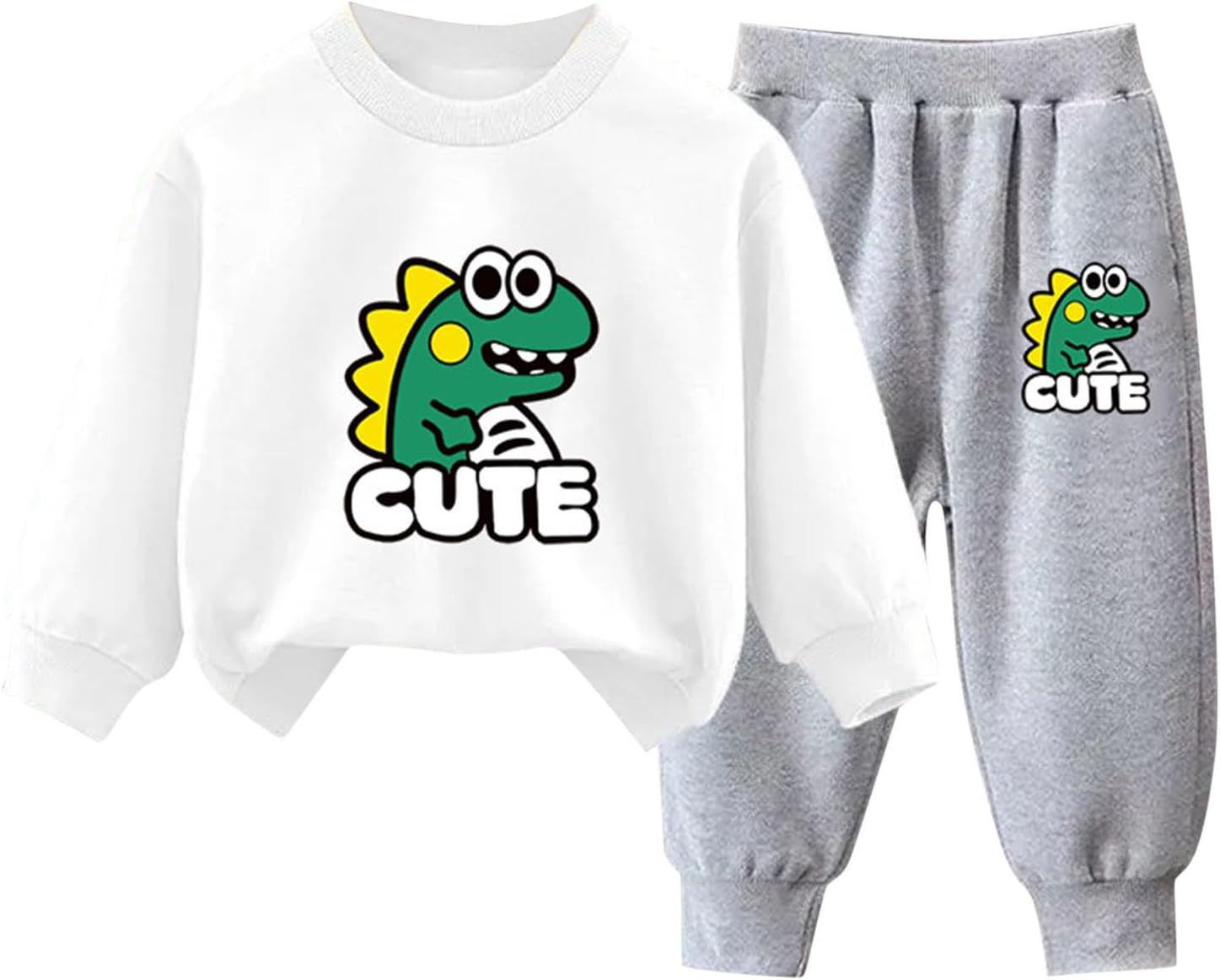 Dinosaur Graphic Kids Activewear Set - Jogger Pullover Outfits for Gym More