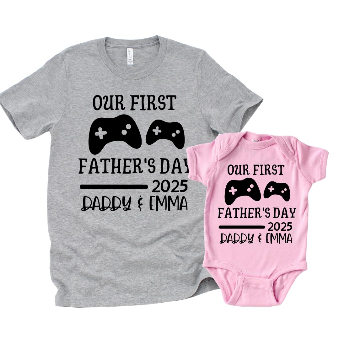 First Fathers Day Matching Shirts for Dad and Baby