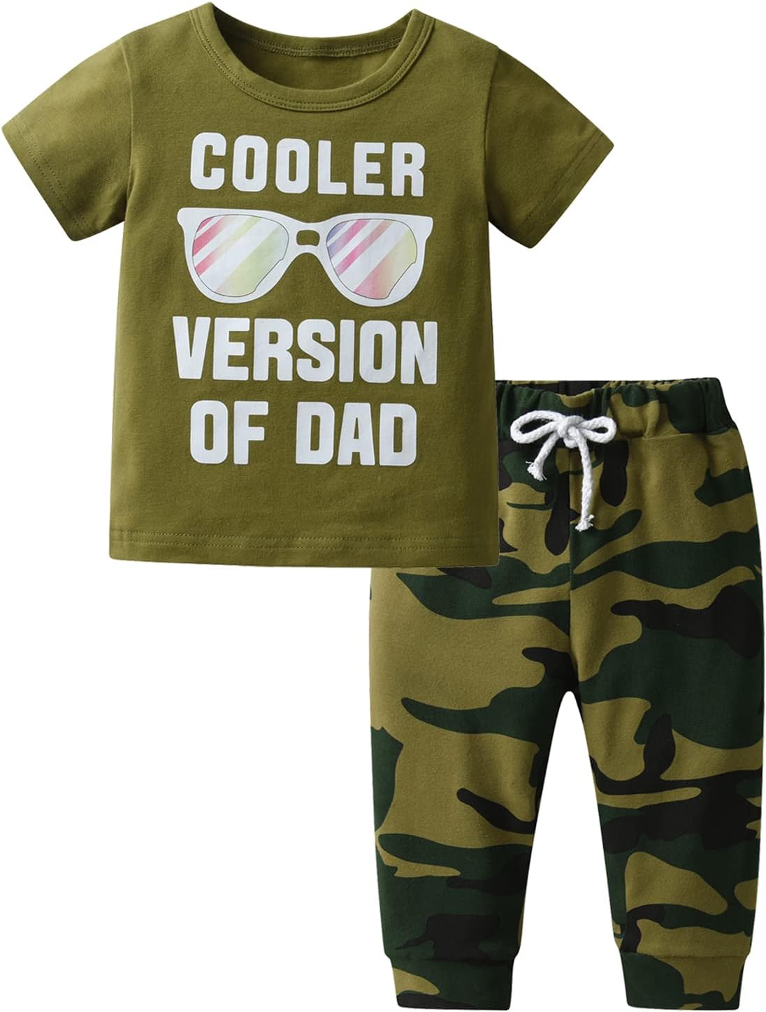 Eghunooy Toddler Boys Playful Printed Outfit Set