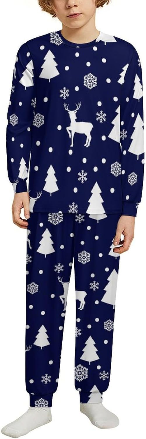 MEIKKO Candy Cane Thermal Underwear Set for Kids