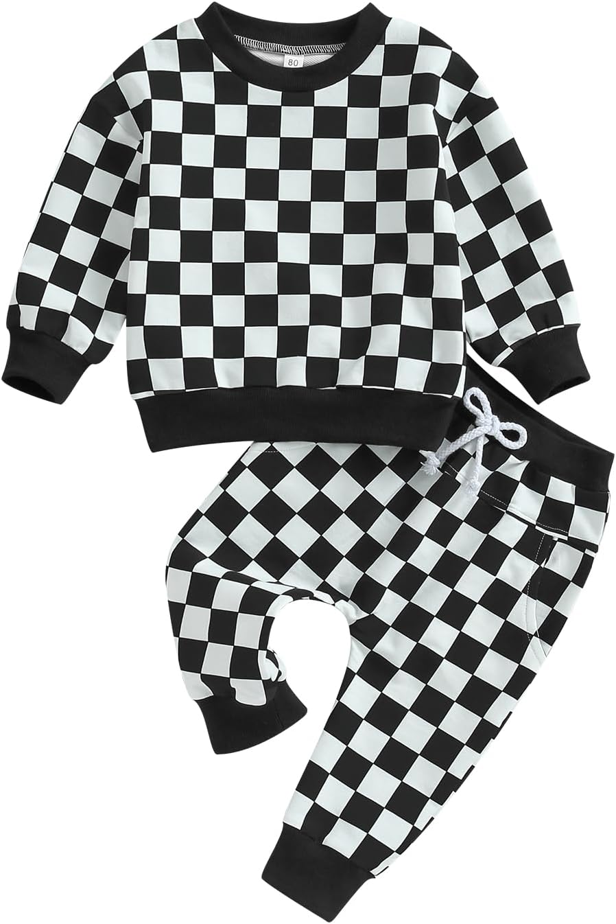 Checkerboard Pattern Perfect WinterFall Outfit for Infant Toddler