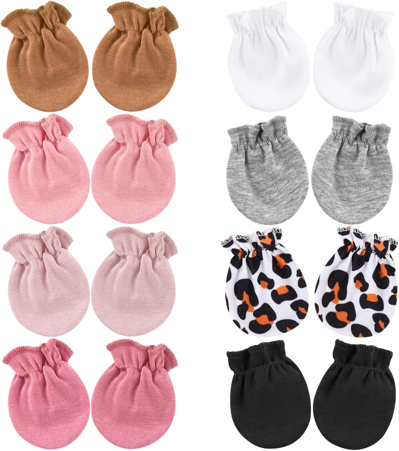 AQOKKA No Scratch Elastic Wrist Gloves for Newborns