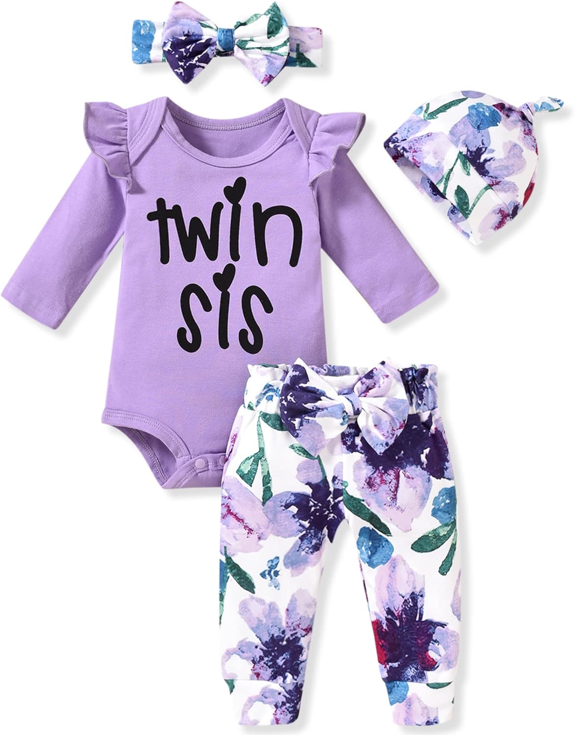 Soft comfy baby girl romper set with cute patterns