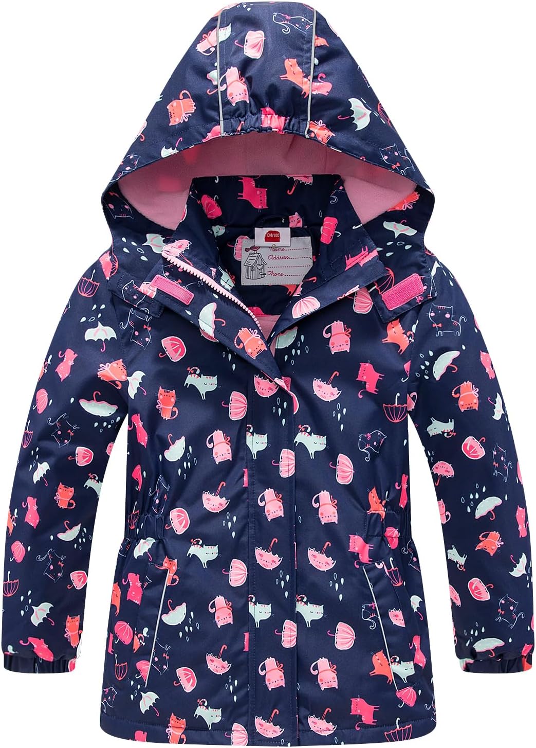Girls Safe Rain Jacket with Reflective Strip