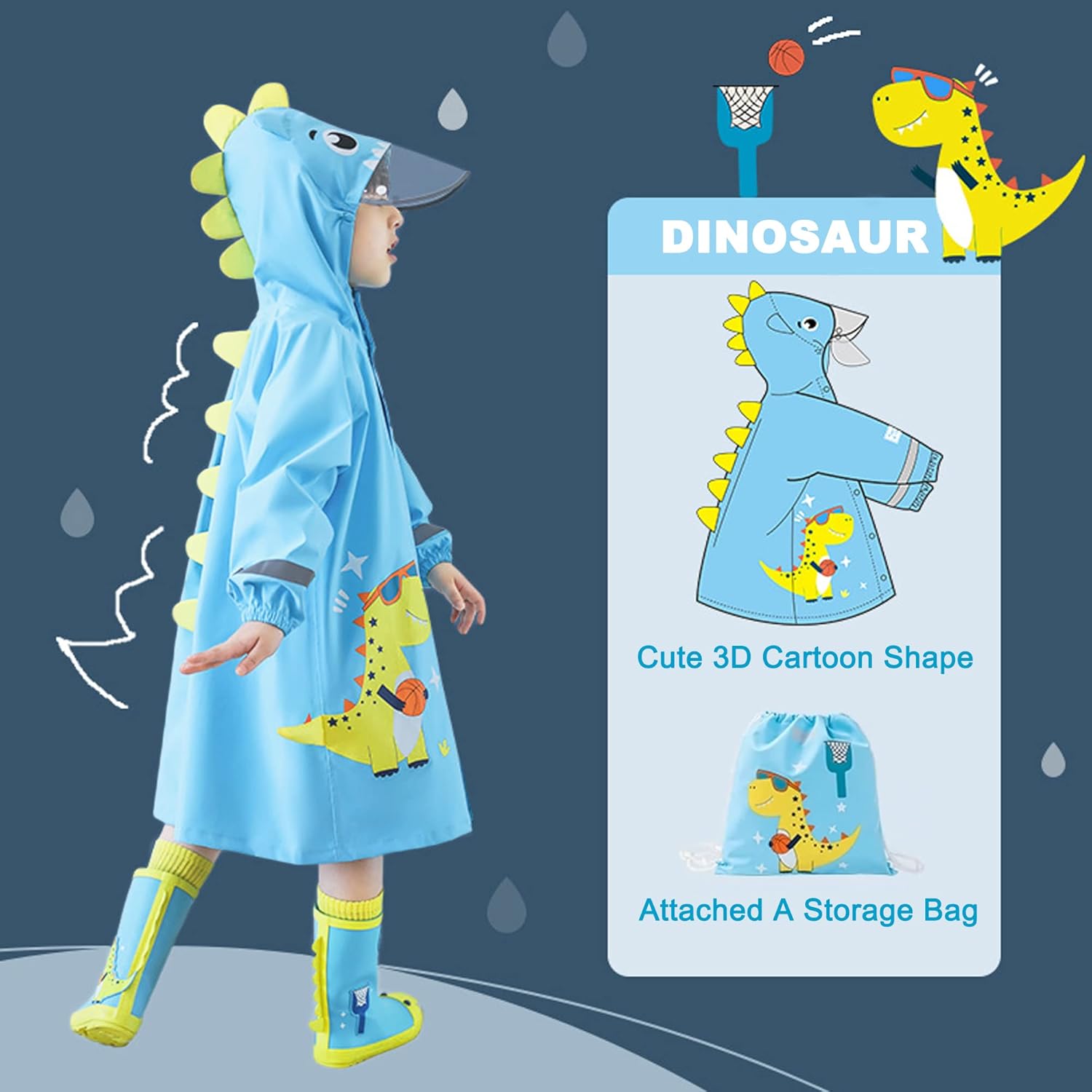 Fewlby Kids Reflective Raincoat