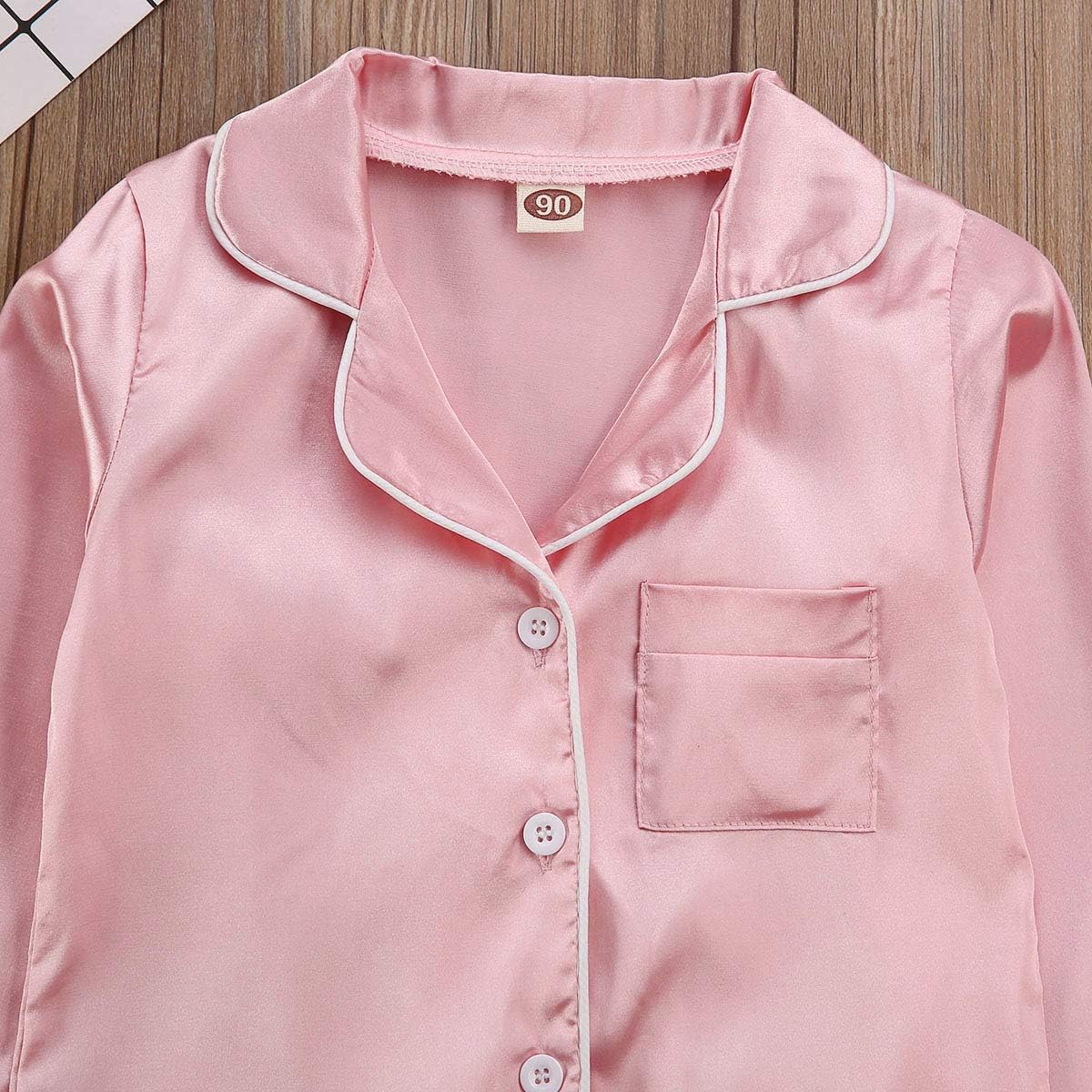 TiendaDeLage Toddler Girls Satin Silk Pajama Set