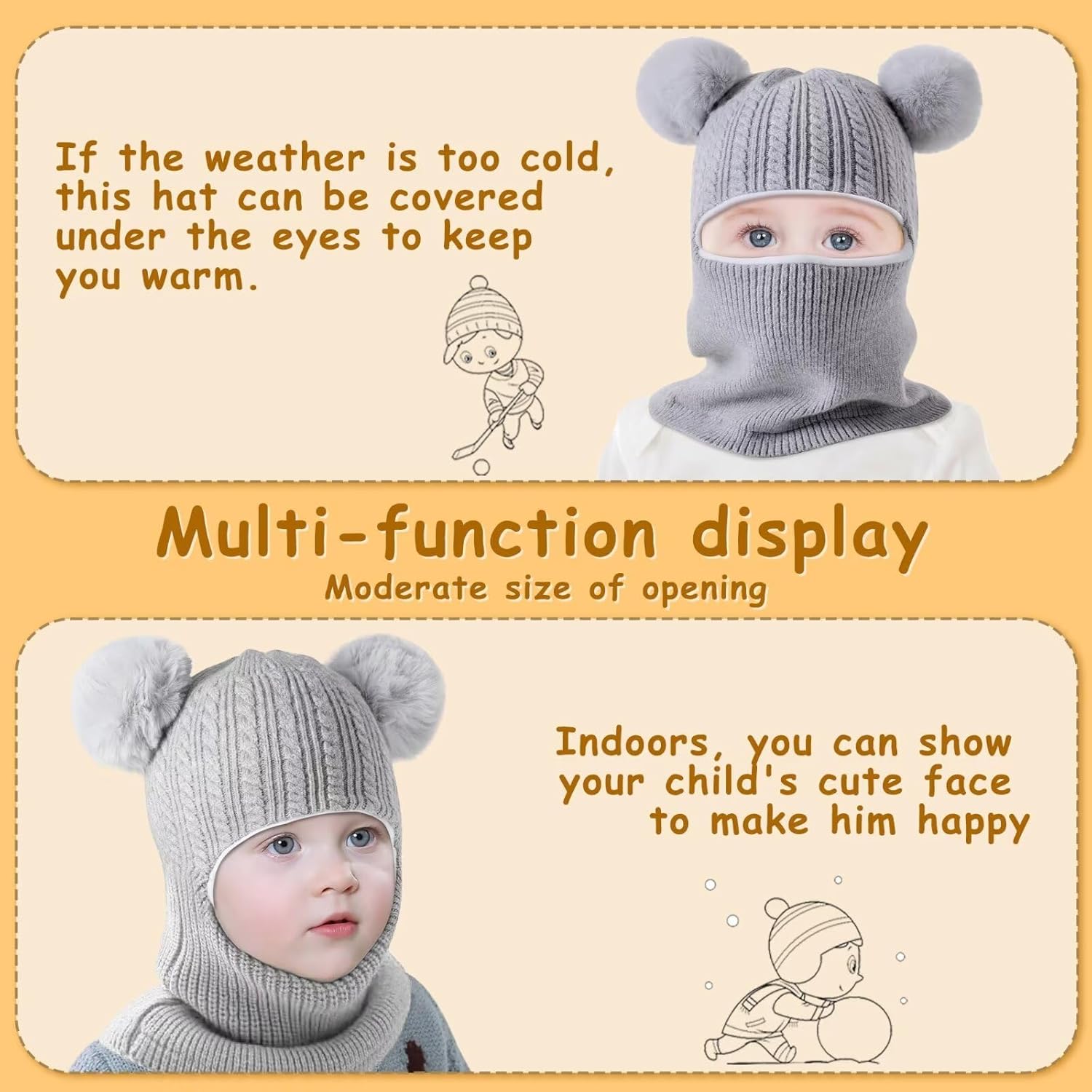 HAITHO Baby Winter Hat Scarf Set