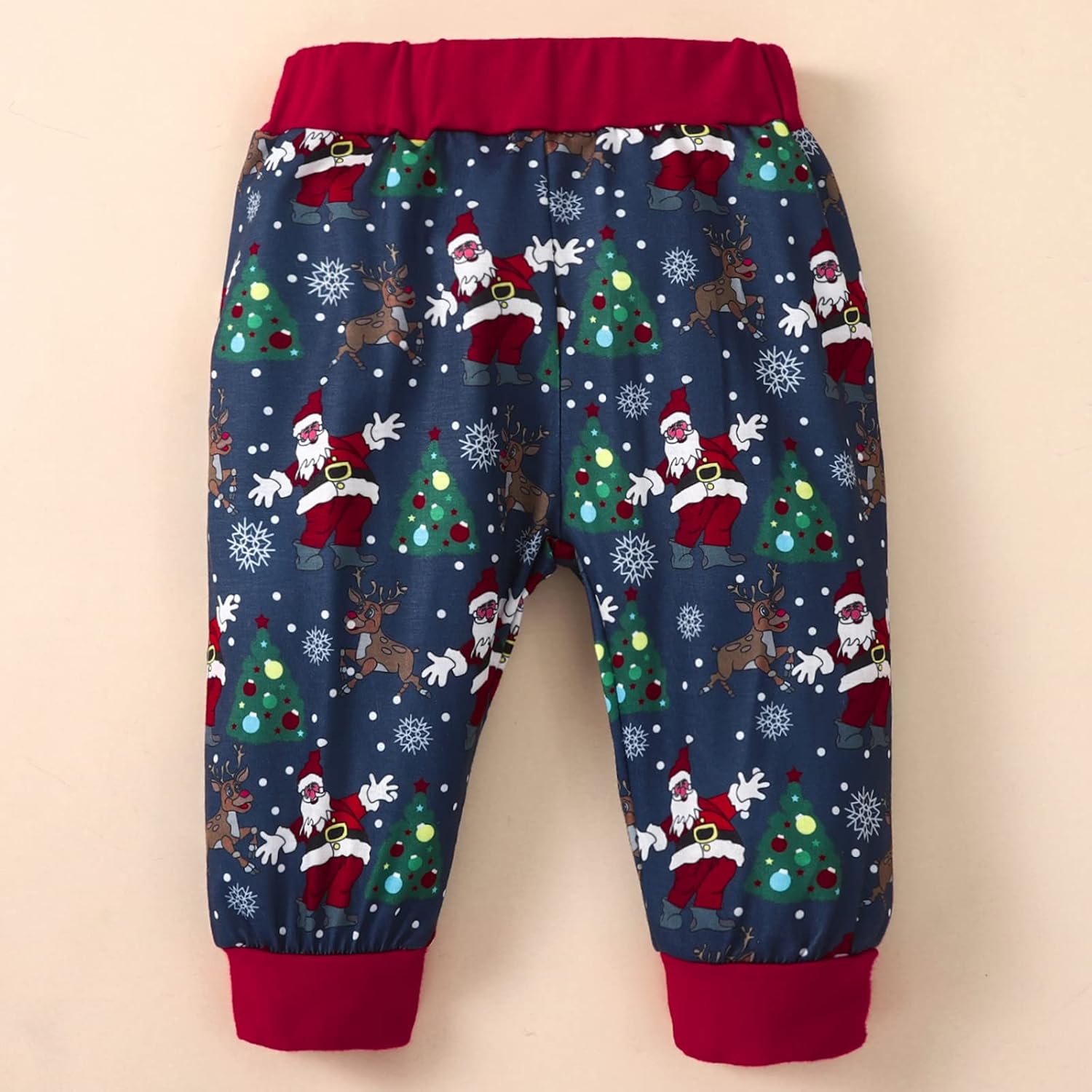 Qfajcp Christmas Baby Outfit Set - Boys Girls - Romper Pants Hat Bow Knot Outfit