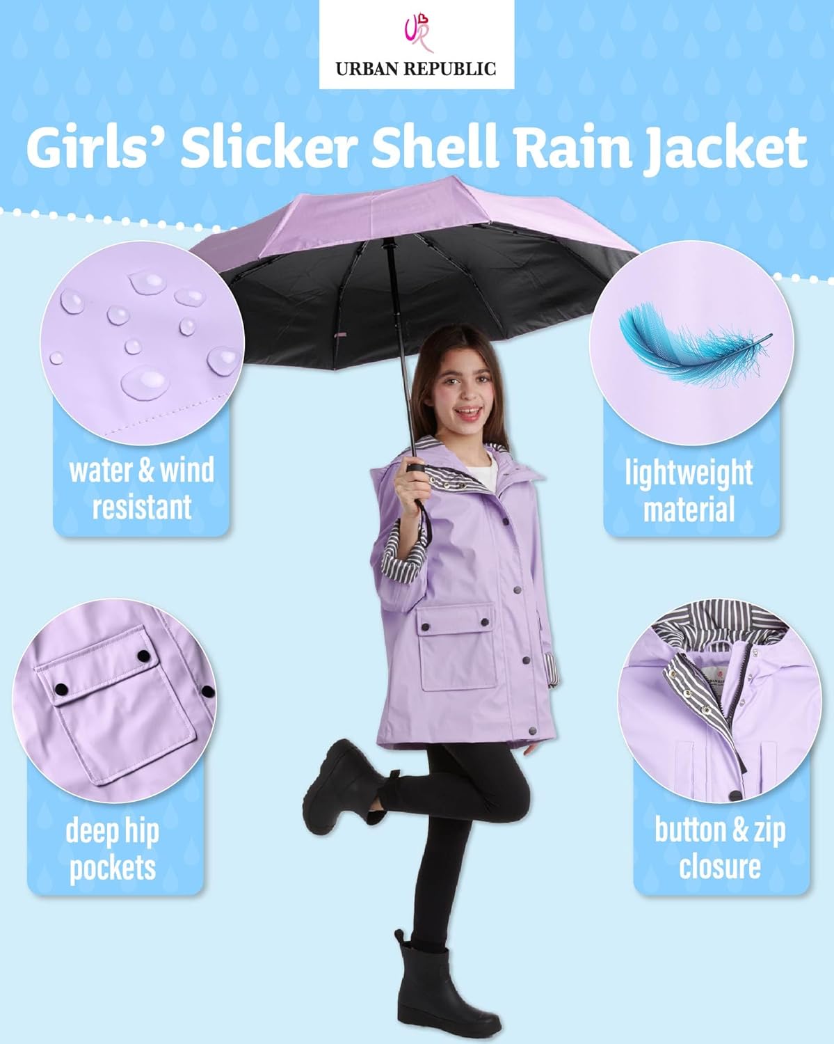 Stylish Urban Republic Girls Rain Jacket