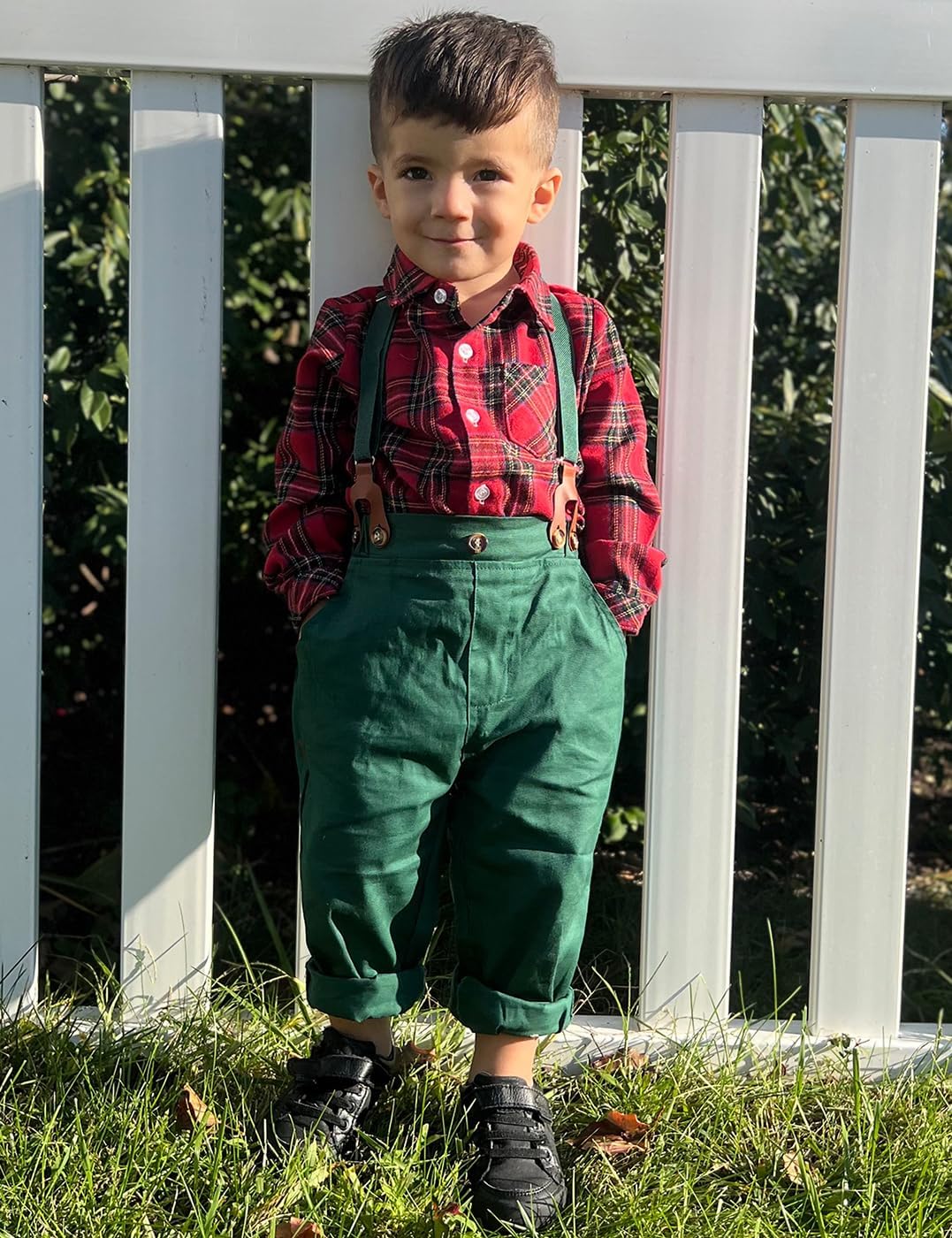 Christmas Baby Plaid Outfit Set