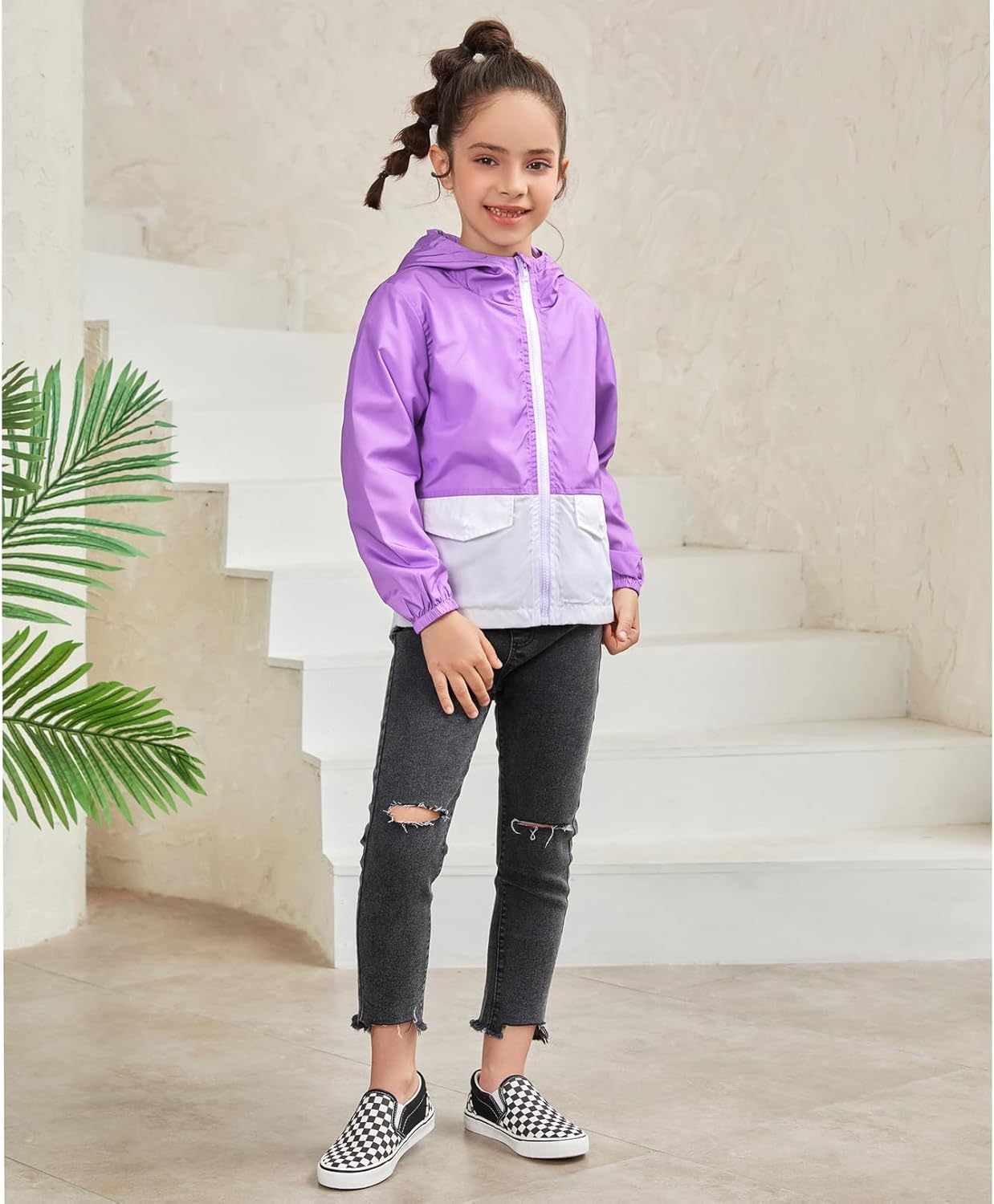 Girls Waterproof Rain Jacket
