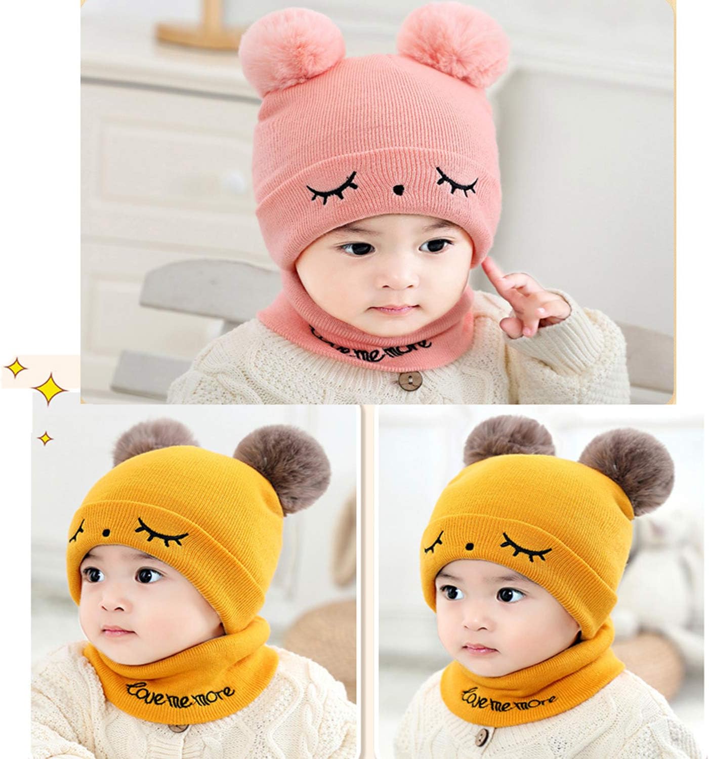 XSBY Baby Unisex Soft Knitted Headwear for Babies