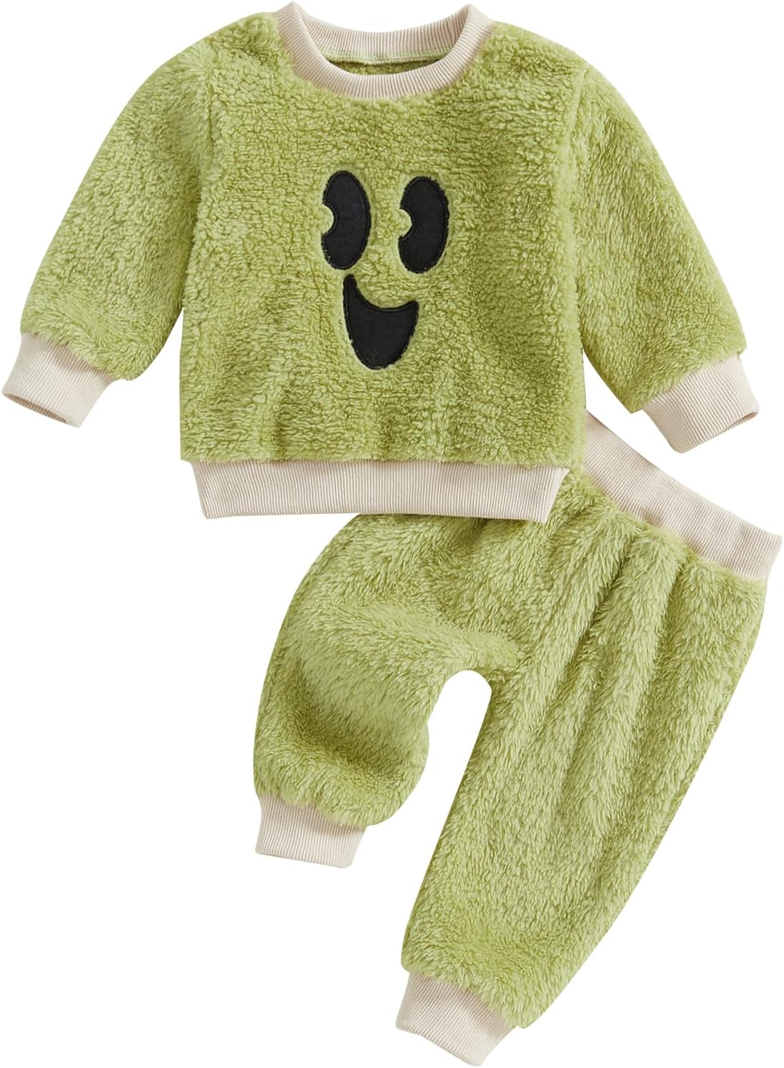 Baby Boy Winter Outfit Set - Soft Warm Fleece Face Print