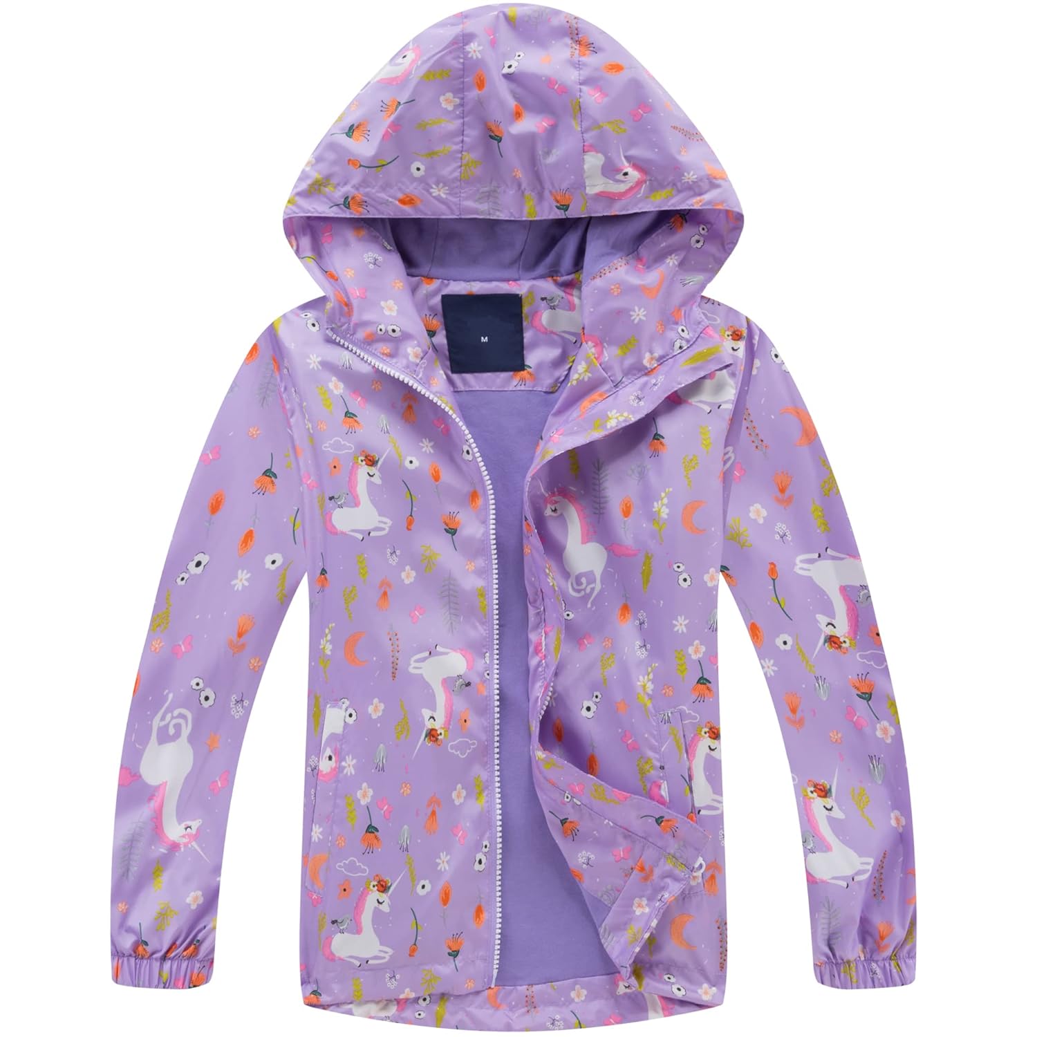 8-9 Year Girls Fewlby Waterproof Rain Jacket Breathable Lightweight kids jackets