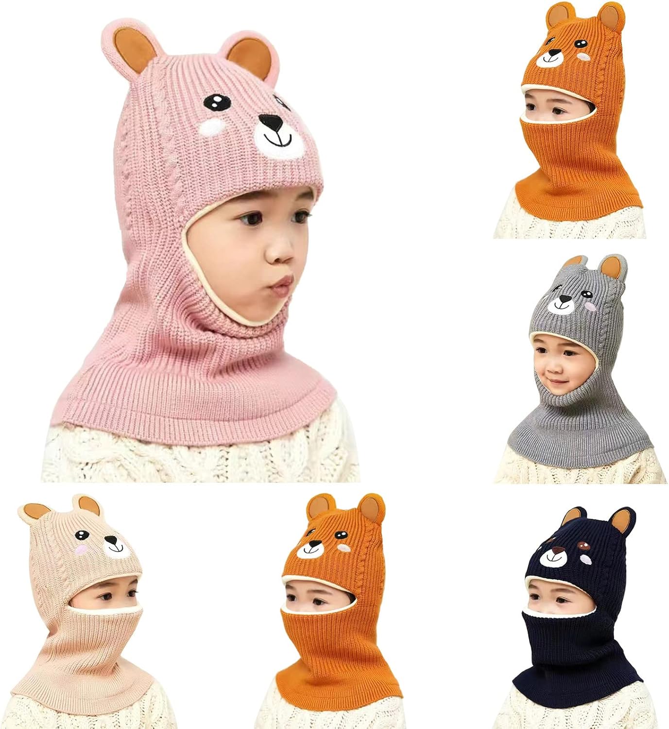 Baby Winter Warm Set Cute Animal Beanie Hats Scarves for Kids