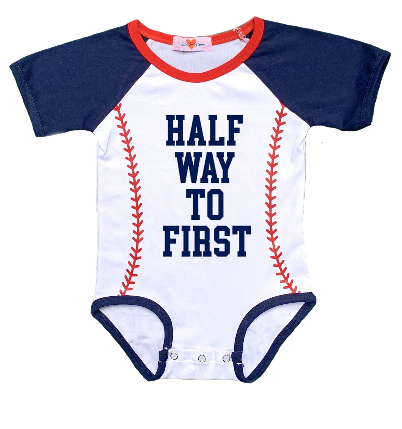 Half Birthday Baseball 6-Month Child Outfit Set