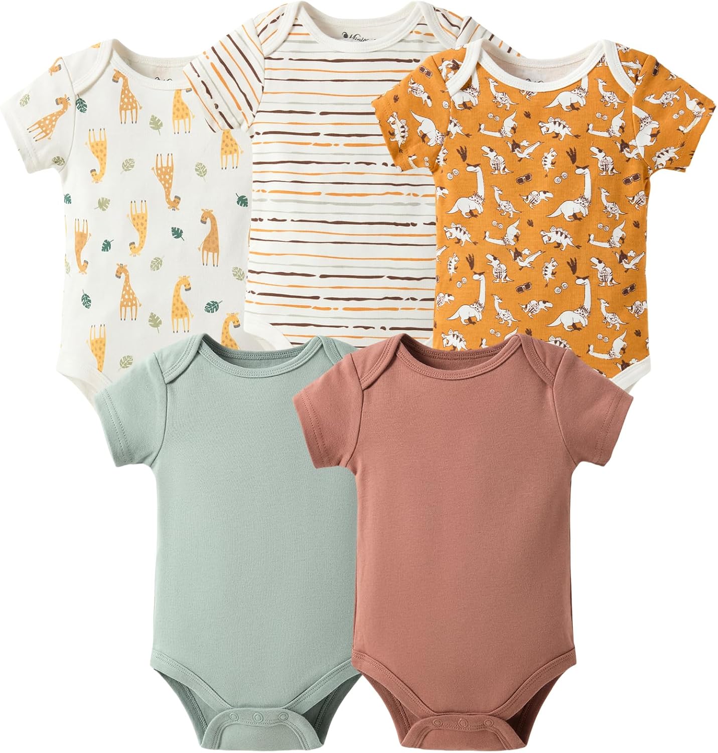 Minicoco Baby Girls Short Sleeve Bodysuit