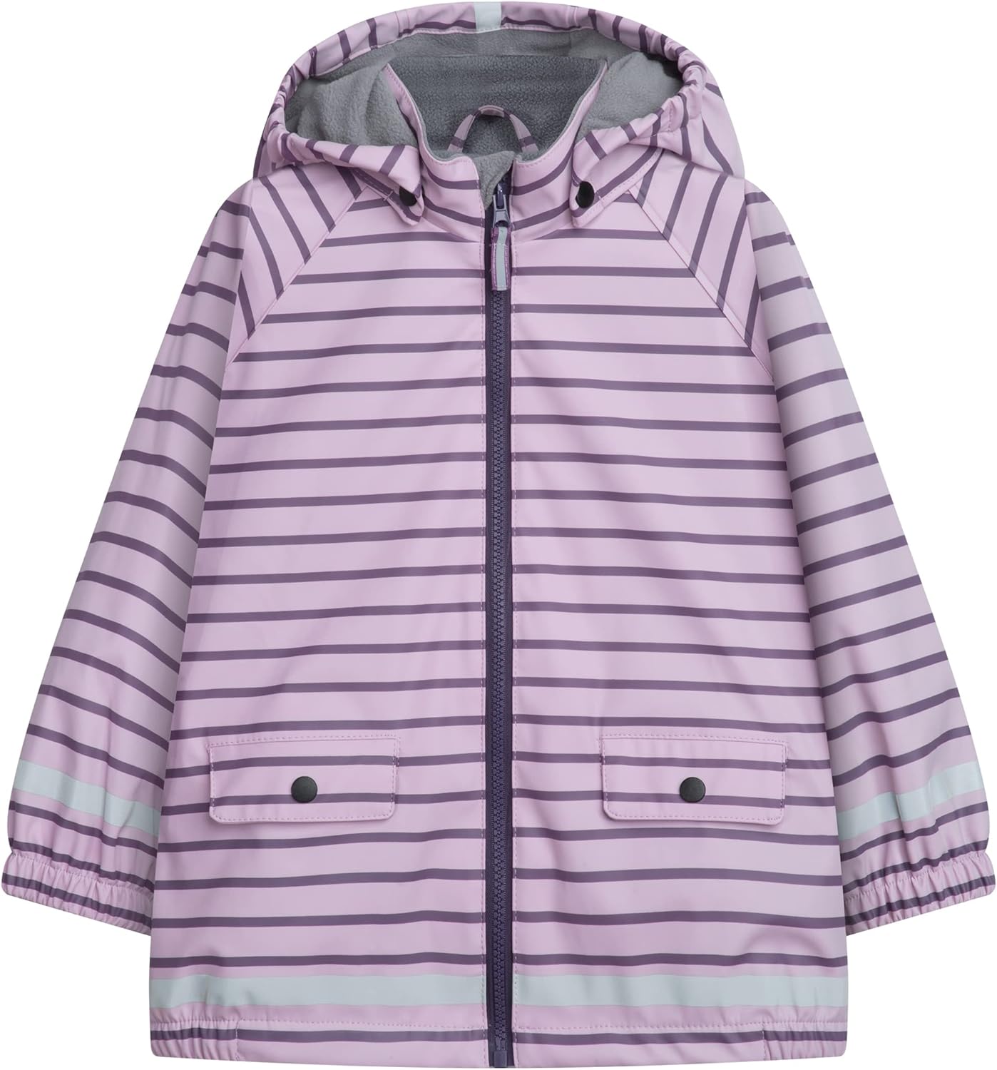 Hiheart Boys Girls Hooded Stripes Pattern Raincoat