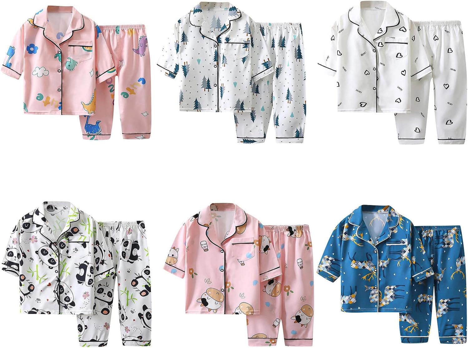 Cartoon Printed Toddler Outfit Set for Girls Boys 2PCS in 2025