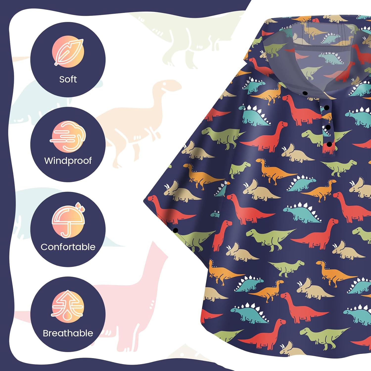 LAMA Kids waterproof rain ponchoReusablelightweight