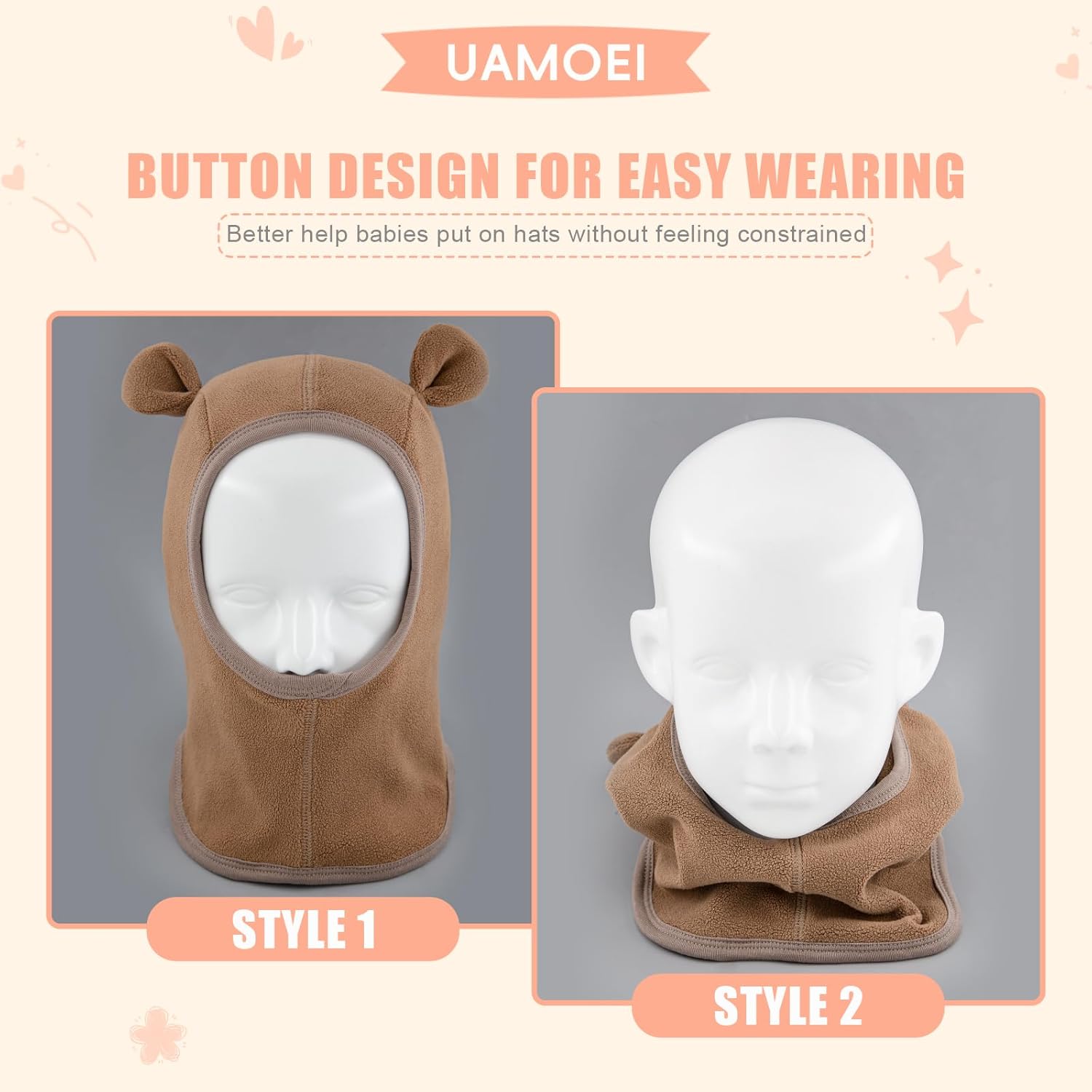 Winter Toddler Hat with Bear Design