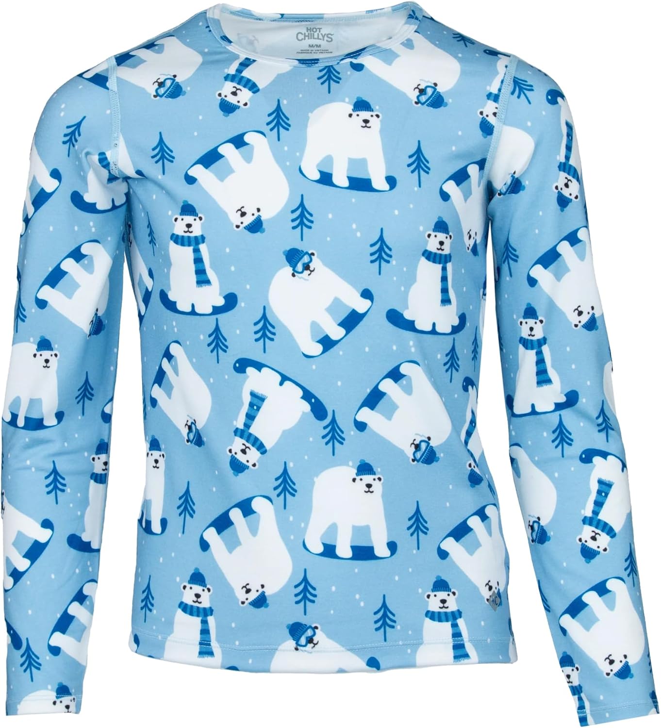 Hot Chillys Youth Print Crewneck Midweight