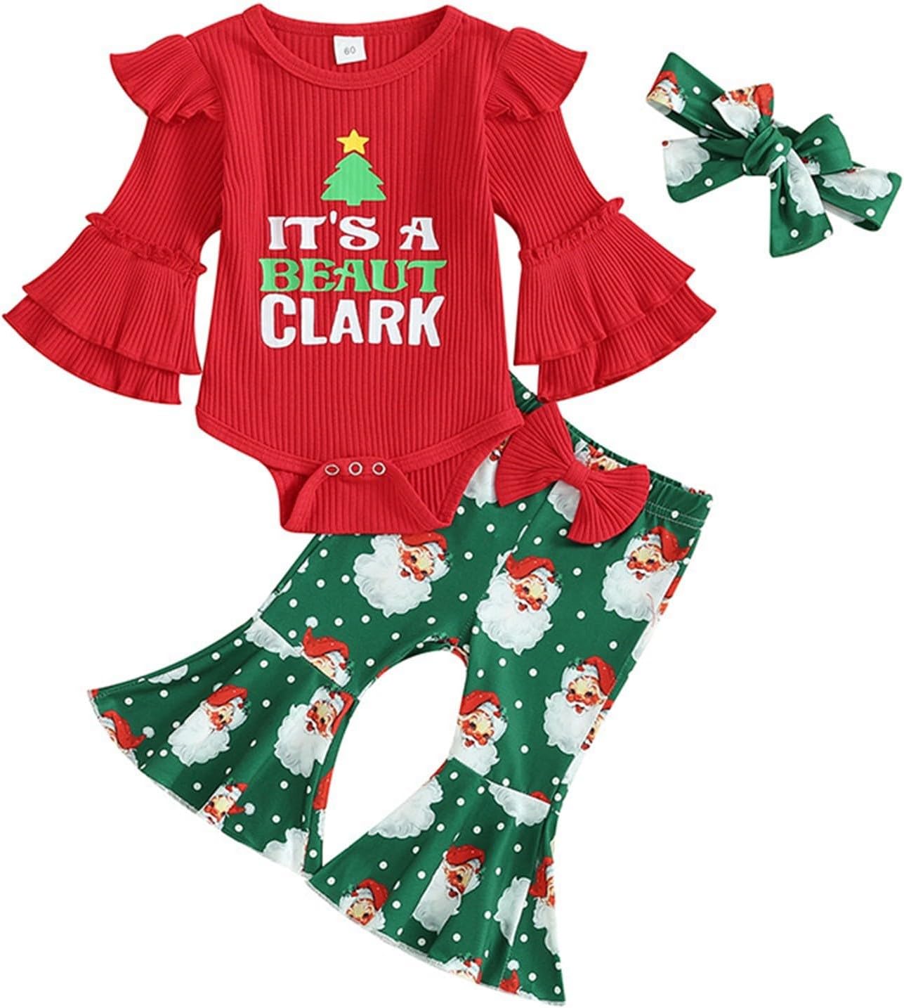 Ruffle Romper Plus Set for Toddler Girls Christmas Accessories