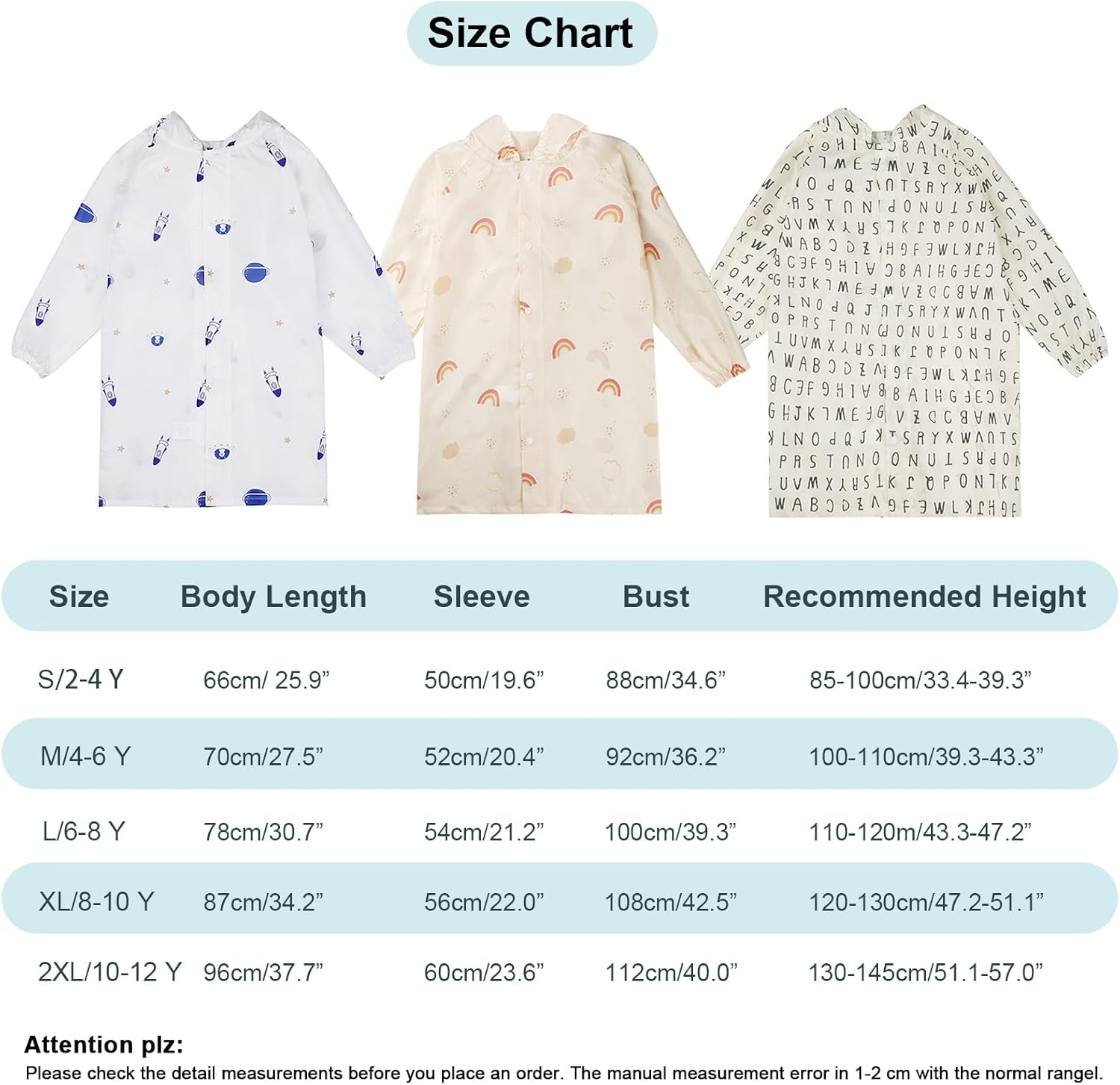 Toddler Kids Raincoat Boys Girls Rain Jacket Lightweight Rainwear