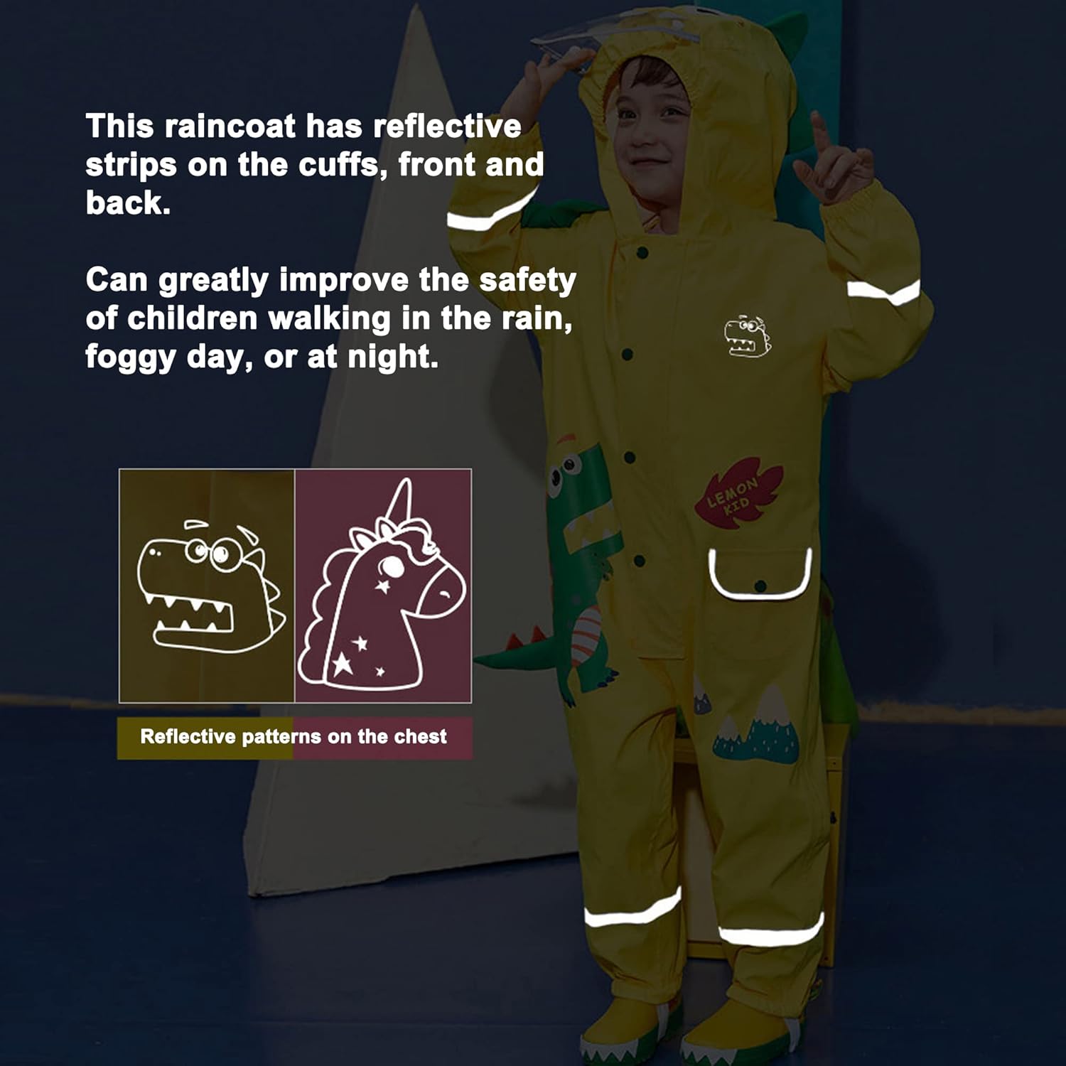 Fewlby Toddler Girls Lightweight Waterproof Rain Jacket