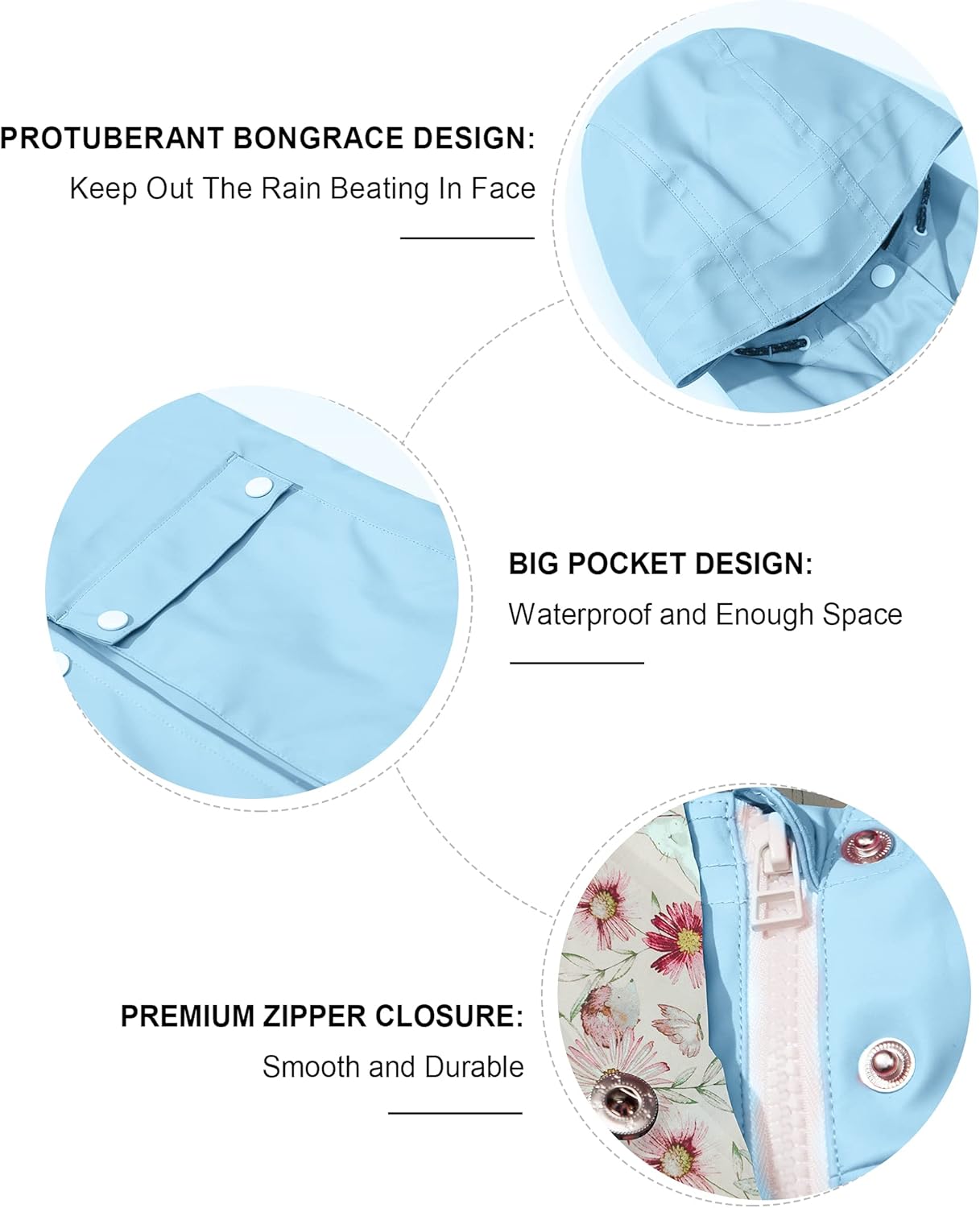 Weatherproof Rain Jacket Waterproof for Girls and Boys