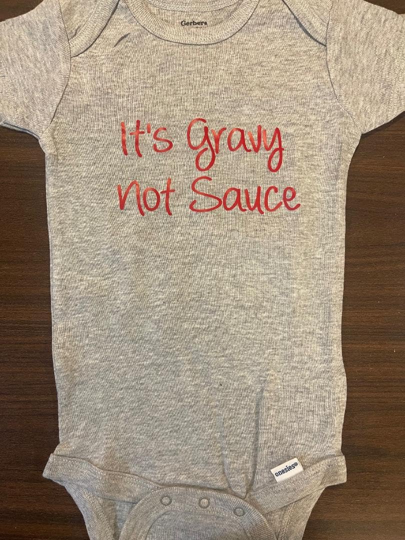 Handmade Funny Baby Onesie - Gravy Not Sauce