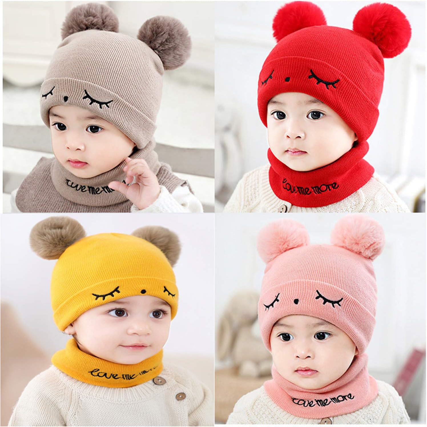 XSBY Baby Unisex Soft Knitted Headwear for Babies