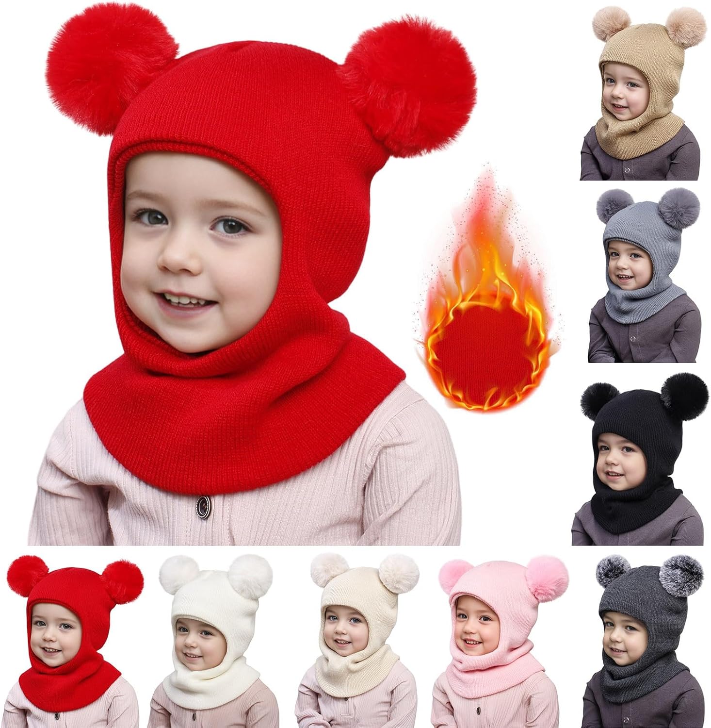 Toddler Winter Hat Gloves Set for Boys and Girls