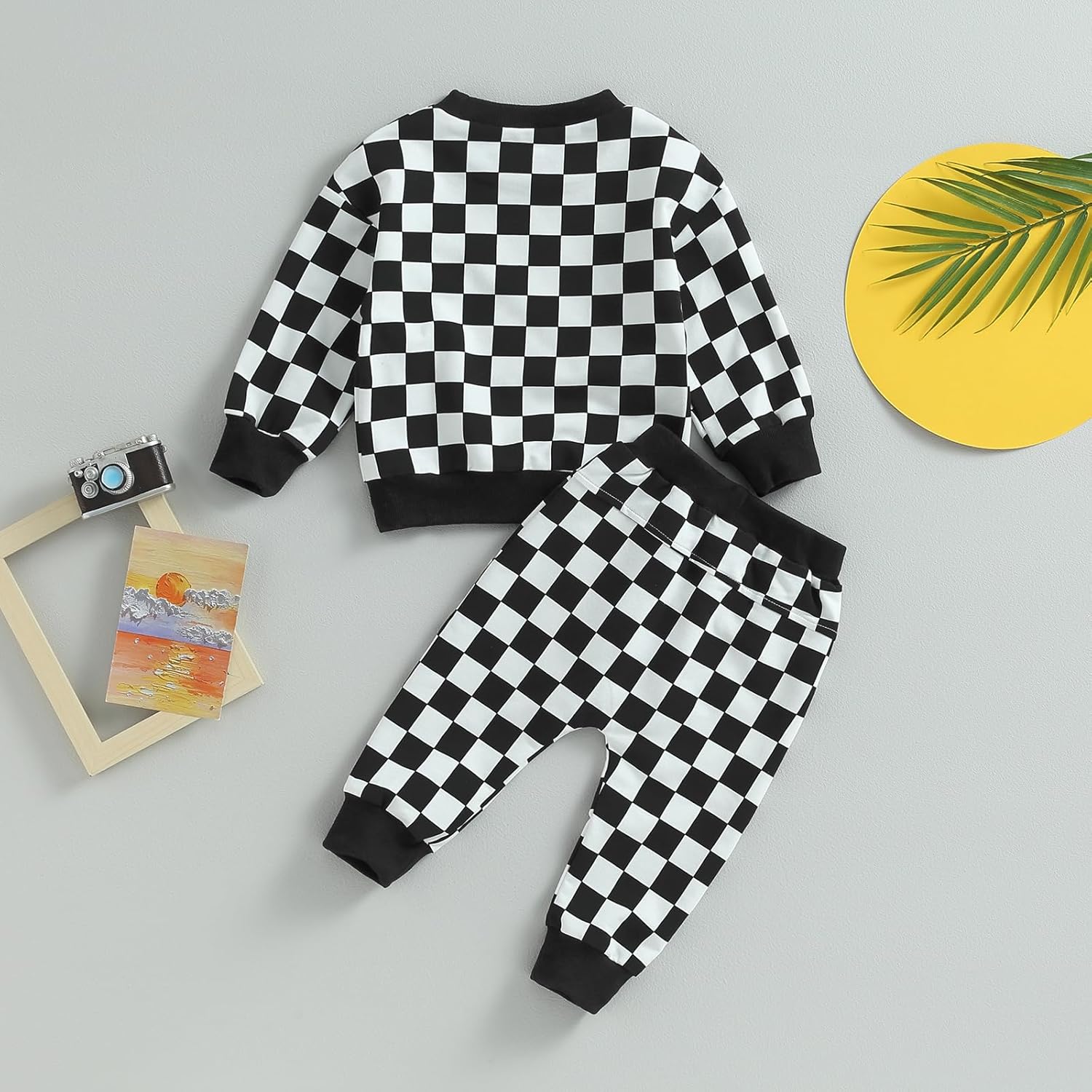 Checkerboard Pattern Perfect WinterFall Outfit for Infant Toddler