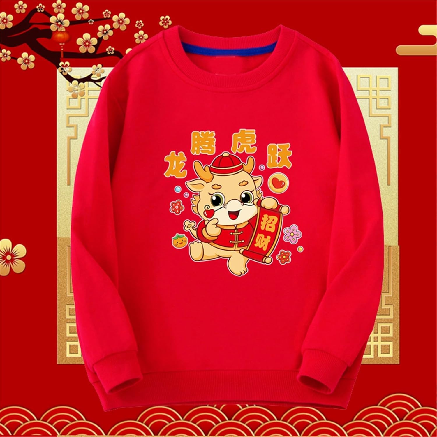 Childrens Spring Festival Red Hoodie