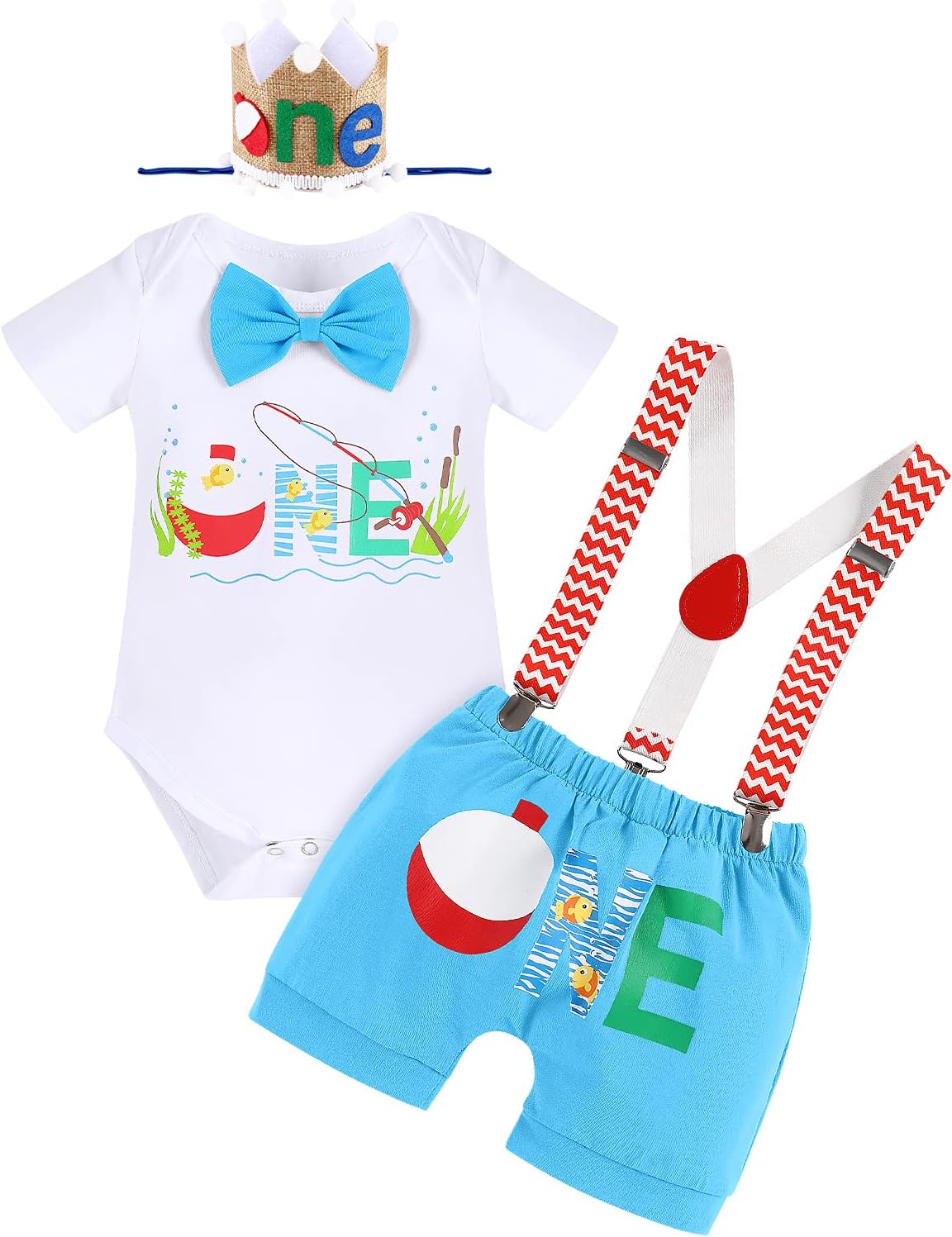 Perfect 1st Birthday Outfit for Boys Fishing Tuxedo with Hat