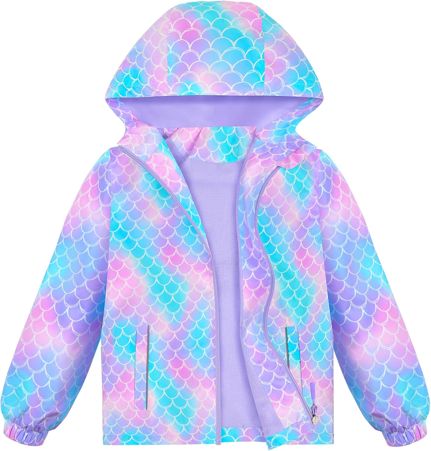 OlyPegic Girls Waterproof Rain Jacket Soft Windproof