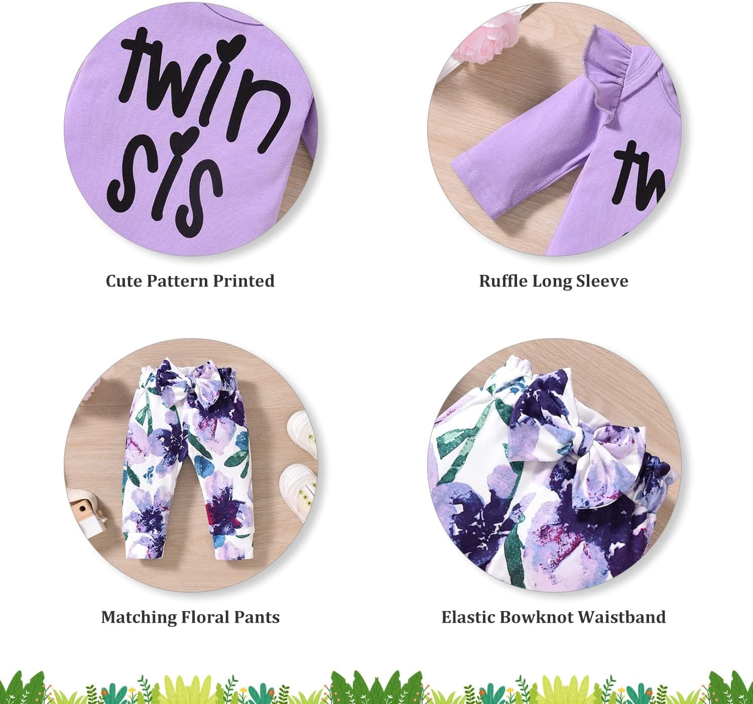 Soft comfy baby girl romper set with cute patterns